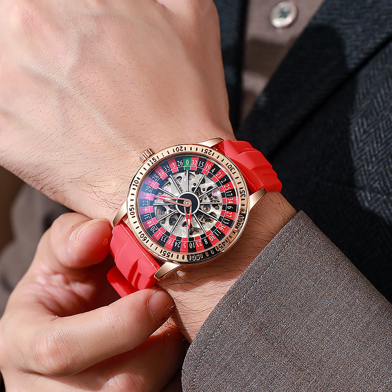 genuine goods foreign trade explosions wooden broad gambling plate men's automatic mechanical watch waterproof luminous fashion wristwatch