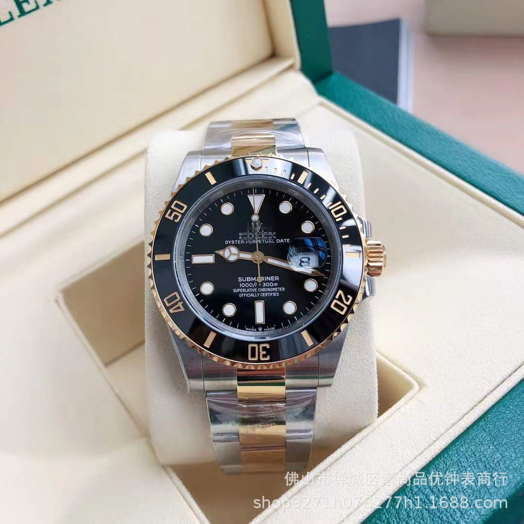 Foreign trade black water ghost watch men's watch automatic mechanical watch green water ghost watch men's fine steel band leisure waterproof wrist watch