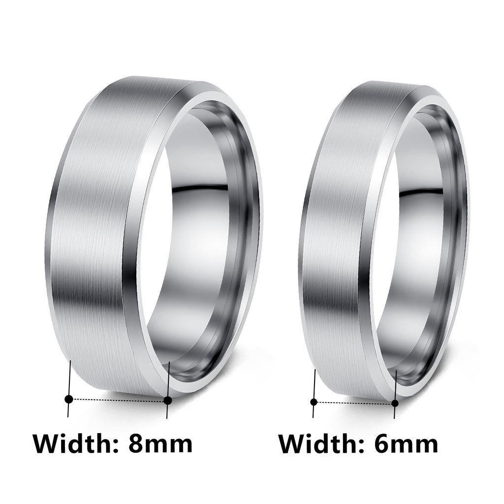 Cross-Border Hot Selling 8mm Matte Stainless Steel Men's Ring Yiwu Simple Fashion Jewelry Factory Jewelry Wholesale