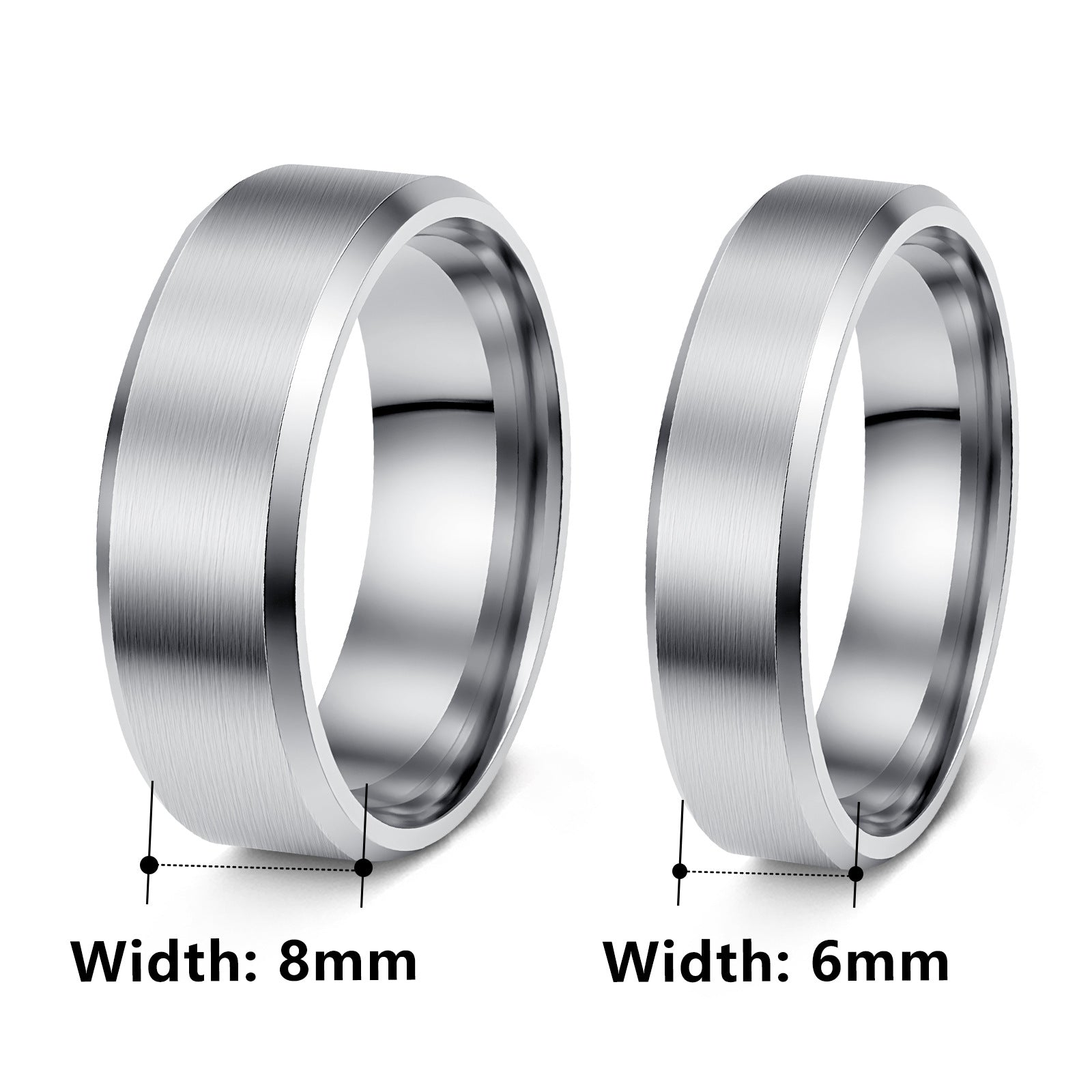 Cross-Border Hot Selling 8mm Matte Stainless Steel Men's Ring Yiwu Simple Fashion Jewelry Factory Jewelry Wholesale