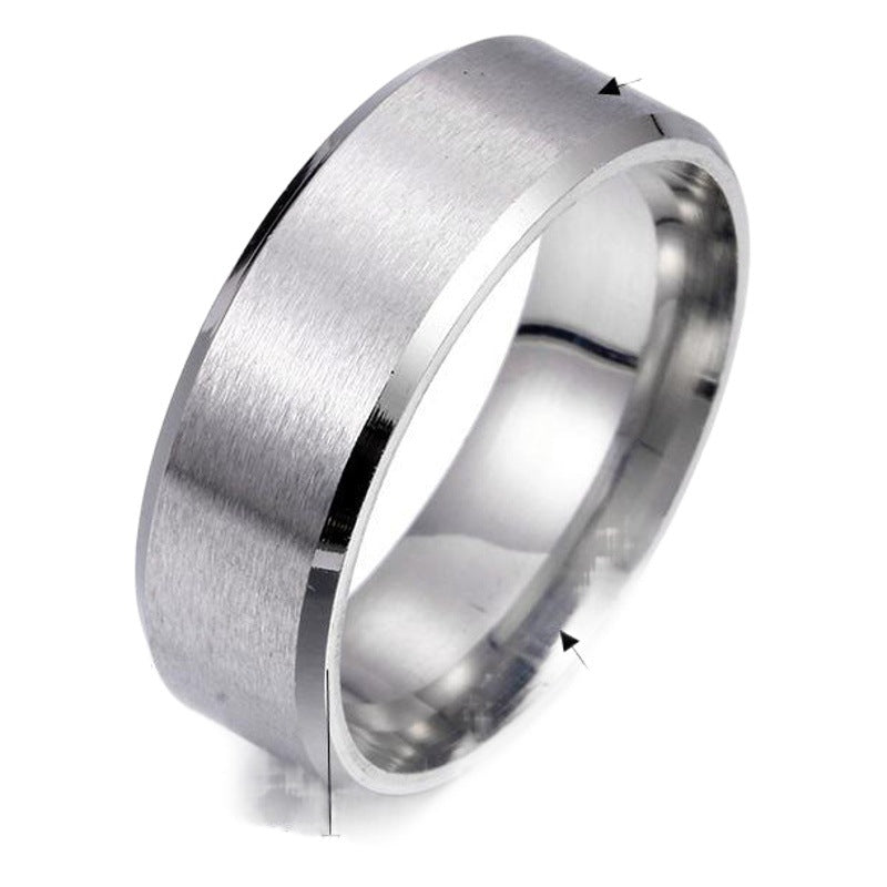 Cross-Border Hot Selling 8mm Matte Stainless Steel Men's Ring Yiwu Simple Fashion Jewelry Factory Jewelry Wholesale