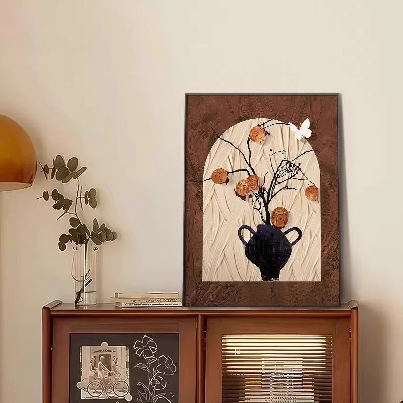 French Desktop Table Vintage Living Room Decorative Painting Antique Dining Room Persimmon Ruyi Sofa Background Wall Hanging Painting