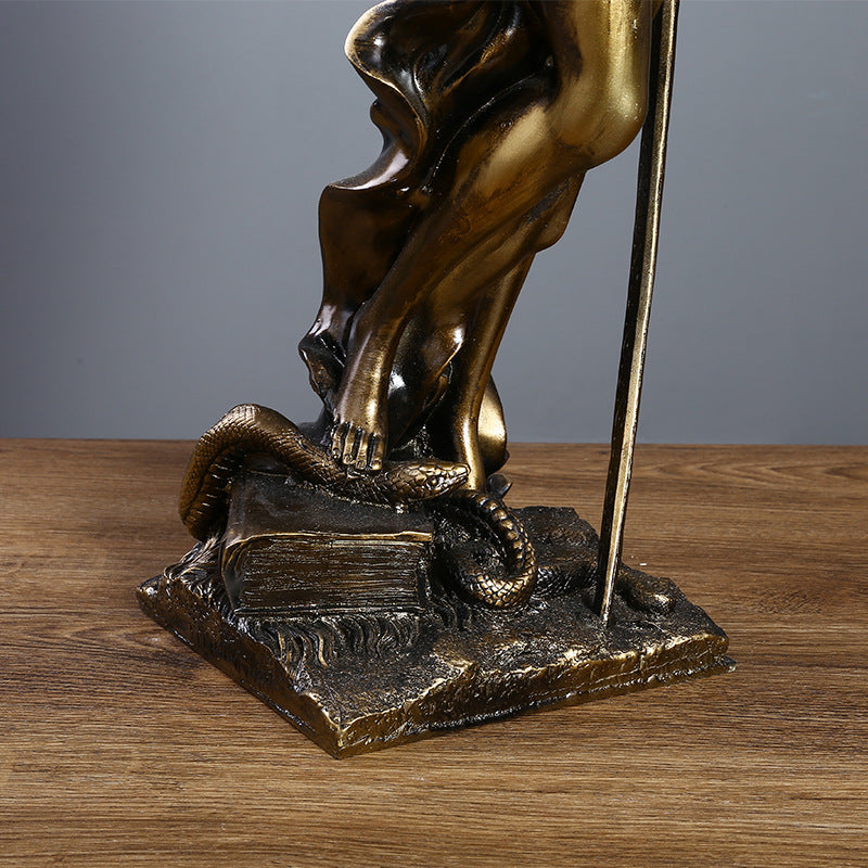 Antique Bronze Goddess Themis Sculpture Statue Lawyer Office Fairness Small Statue Justice Legal Balance Ornament