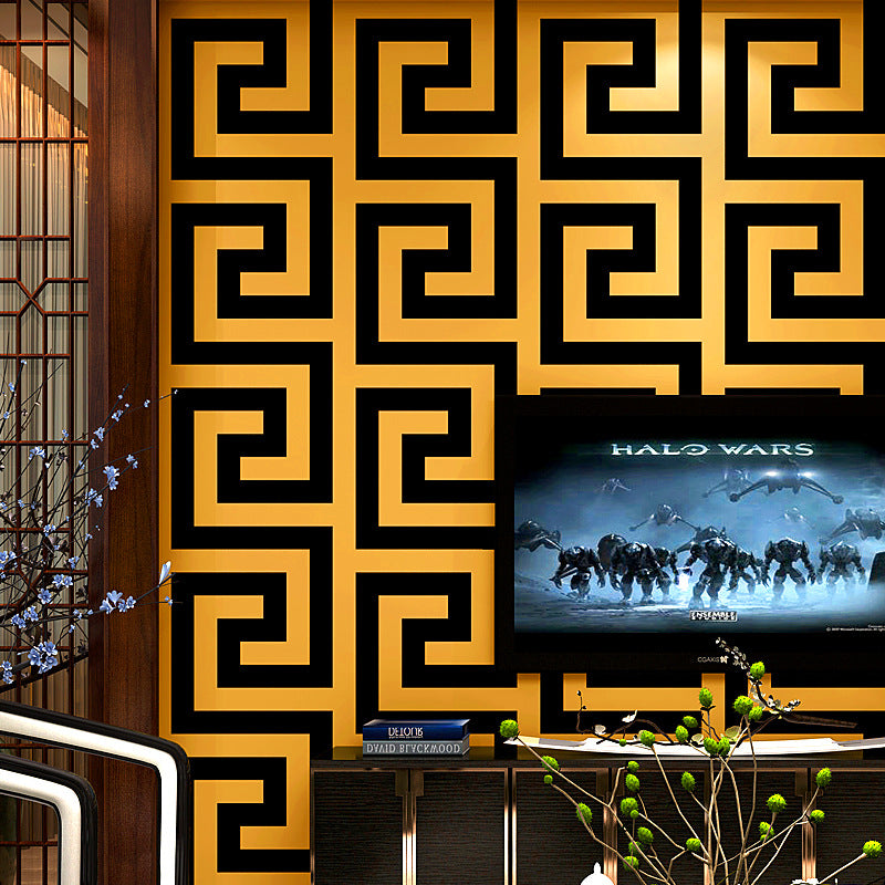 Chinoiserie Wallpaper Classical Chinoiserie Zen Living Room Modern Simple New Chinoiserie Black and White Pattern Silver Gray Wallpaper