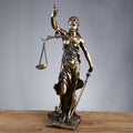Antique Bronze Goddess Themis Sculpture Statue Lawyer Office Fairness Small Statue Justice Legal Balance Ornament