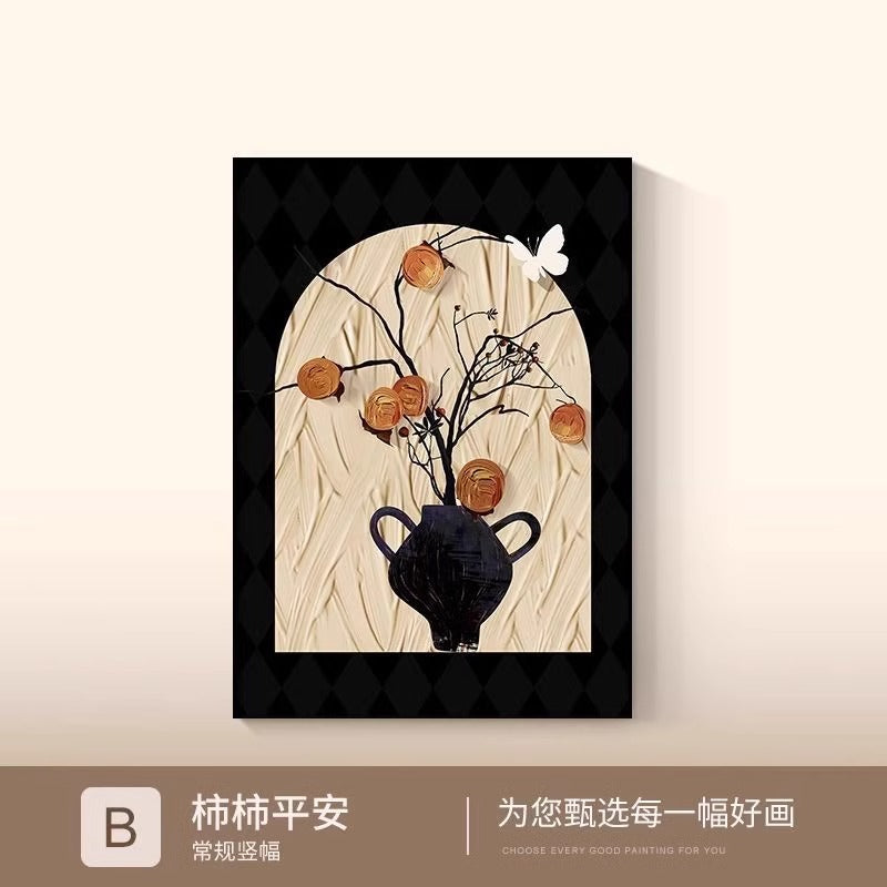 French Desktop Table Vintage Living Room Decorative Painting Antique Dining Room Persimmon Ruyi Sofa Background Wall Hanging Painting