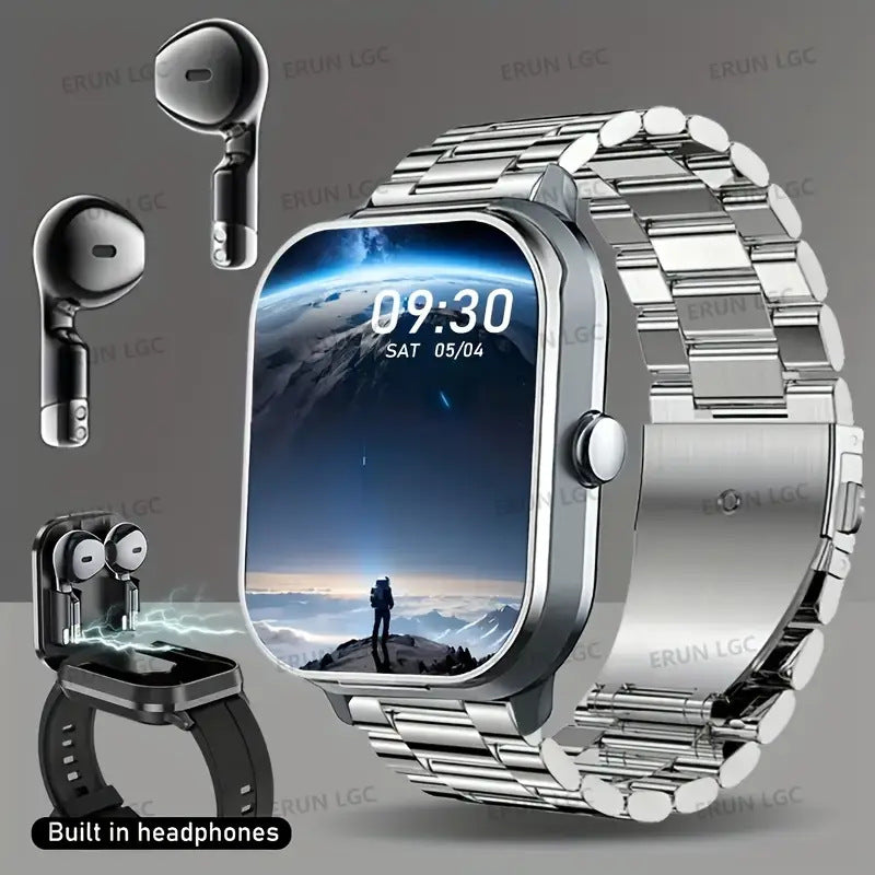Temu Cross-Border Popular Sports Outdoor Smart Watch D8 Two-In-One Tws Bluetooth Call Heart Rate Exercise Sleep