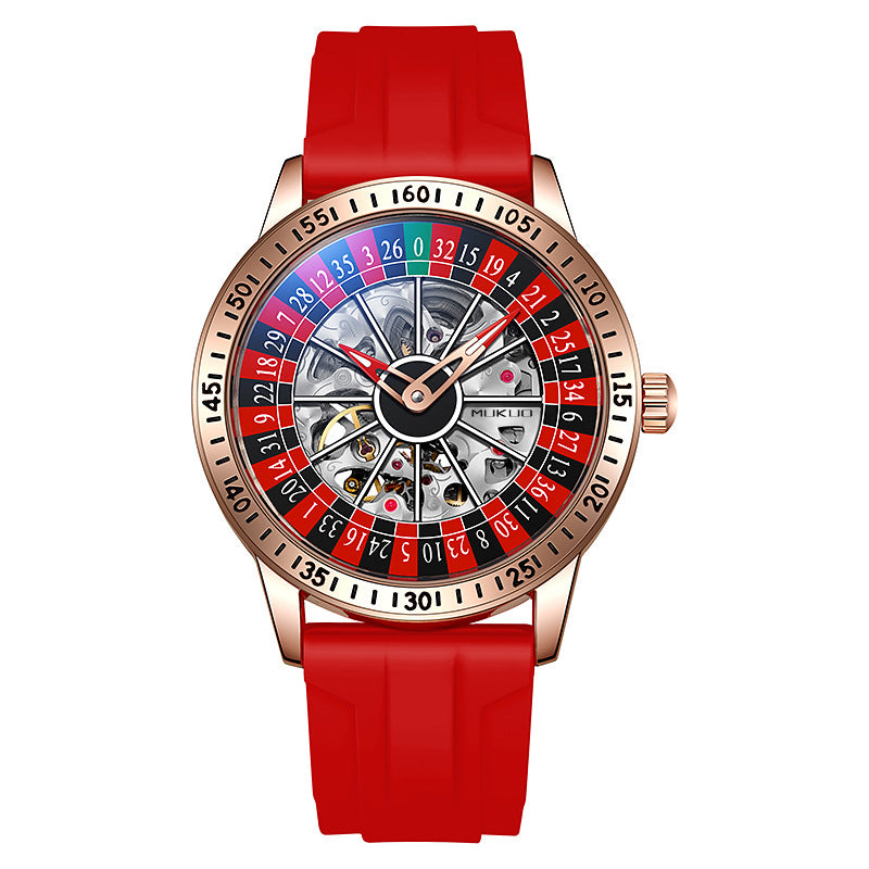 genuine goods foreign trade explosions wooden broad gambling plate men's automatic mechanical watch waterproof luminous fashion wristwatch