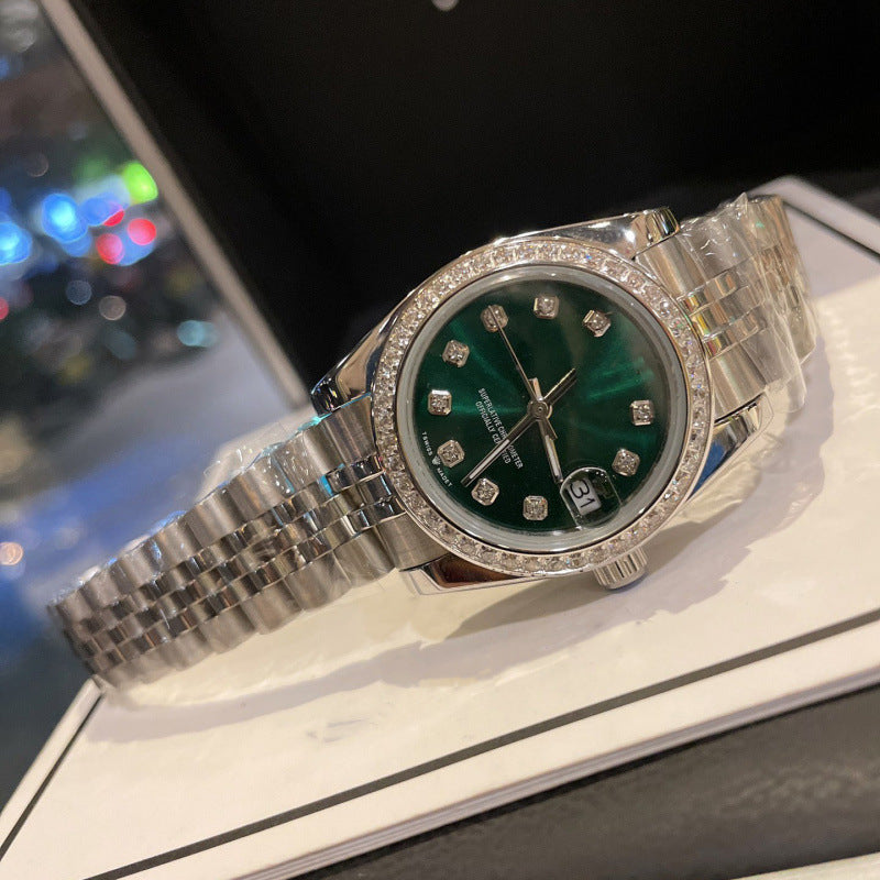 Weishang Daifa Laojia Oyster Constant Log 31MM Fully Automatic Mechanical Women's Watch Log Series Olive Green Watch