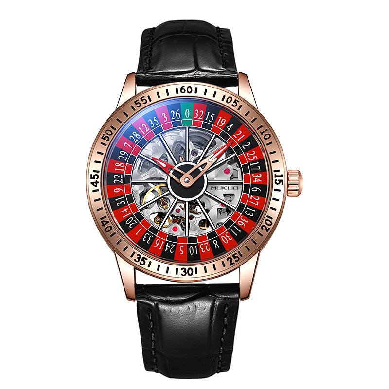 genuine goods foreign trade explosions wooden broad gambling plate men's automatic mechanical watch waterproof luminous fashion wristwatch