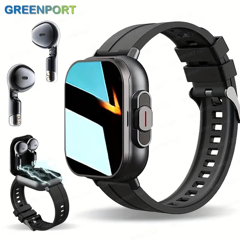 Temu Cross-Border Popular Sports Outdoor Smart Watch D8 Two-In-One Tws Bluetooth Call Heart Rate Exercise Sleep