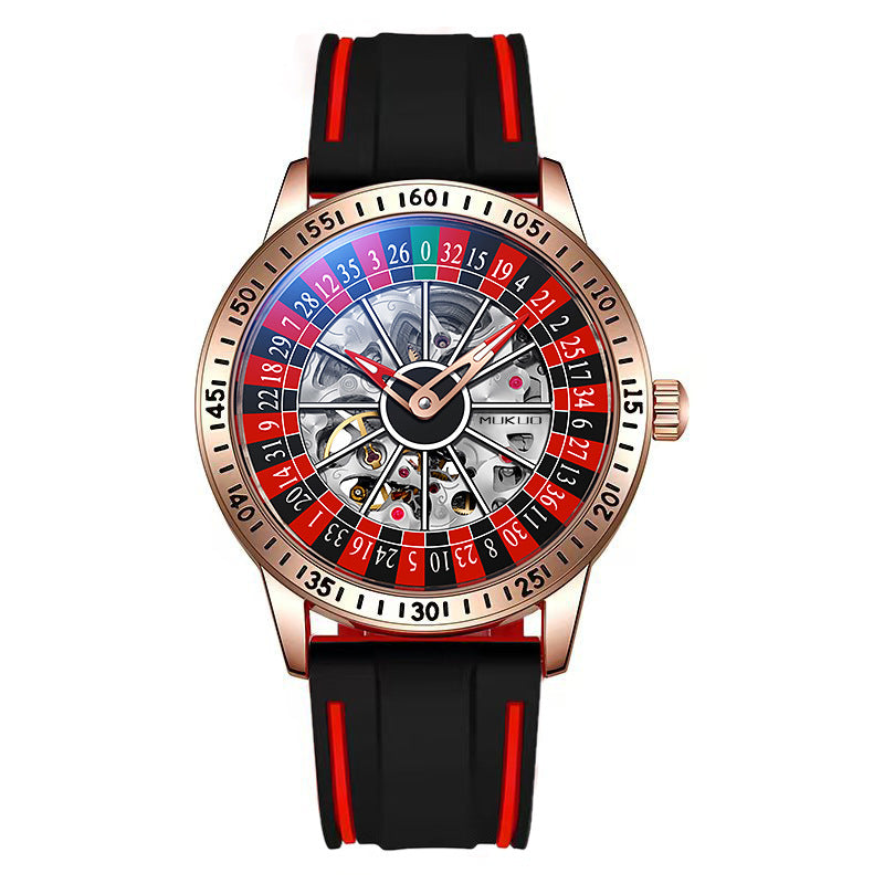genuine goods foreign trade explosions wooden broad gambling plate men's automatic mechanical watch waterproof luminous fashion wristwatch