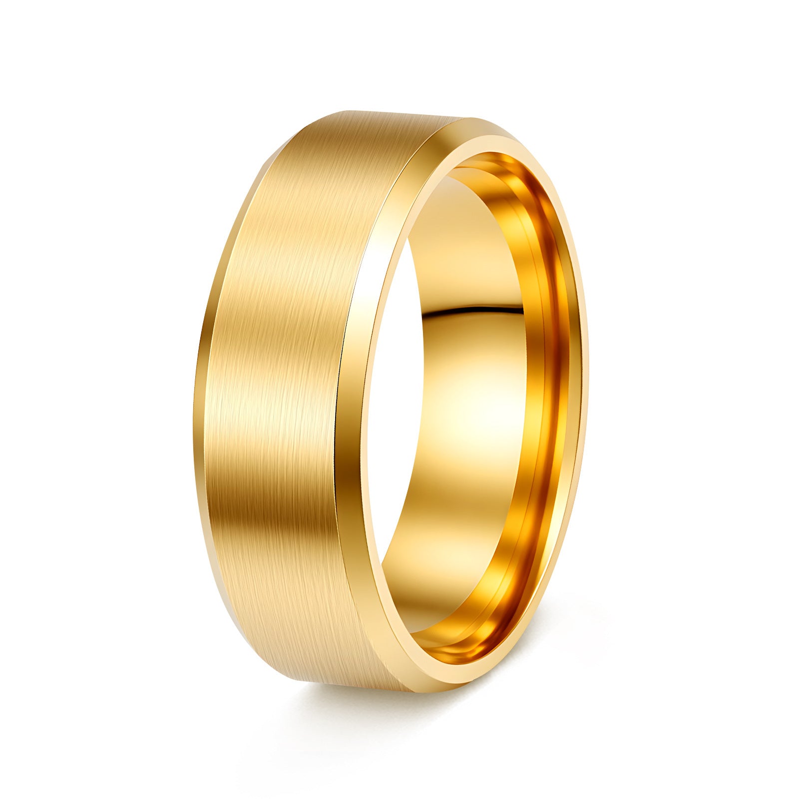 Cross-Border Hot Selling 8mm Matte Stainless Steel Men's Ring Yiwu Simple Fashion Jewelry Factory Jewelry Wholesale
