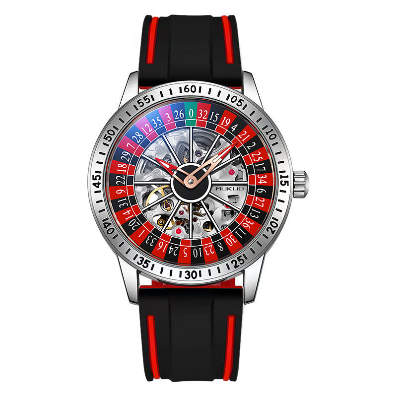 genuine goods foreign trade explosions wooden broad gambling plate men's automatic mechanical watch waterproof luminous fashion wristwatch