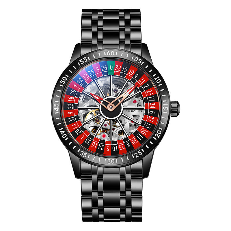 genuine goods foreign trade explosions wooden broad gambling plate men's automatic mechanical watch waterproof luminous fashion wristwatch