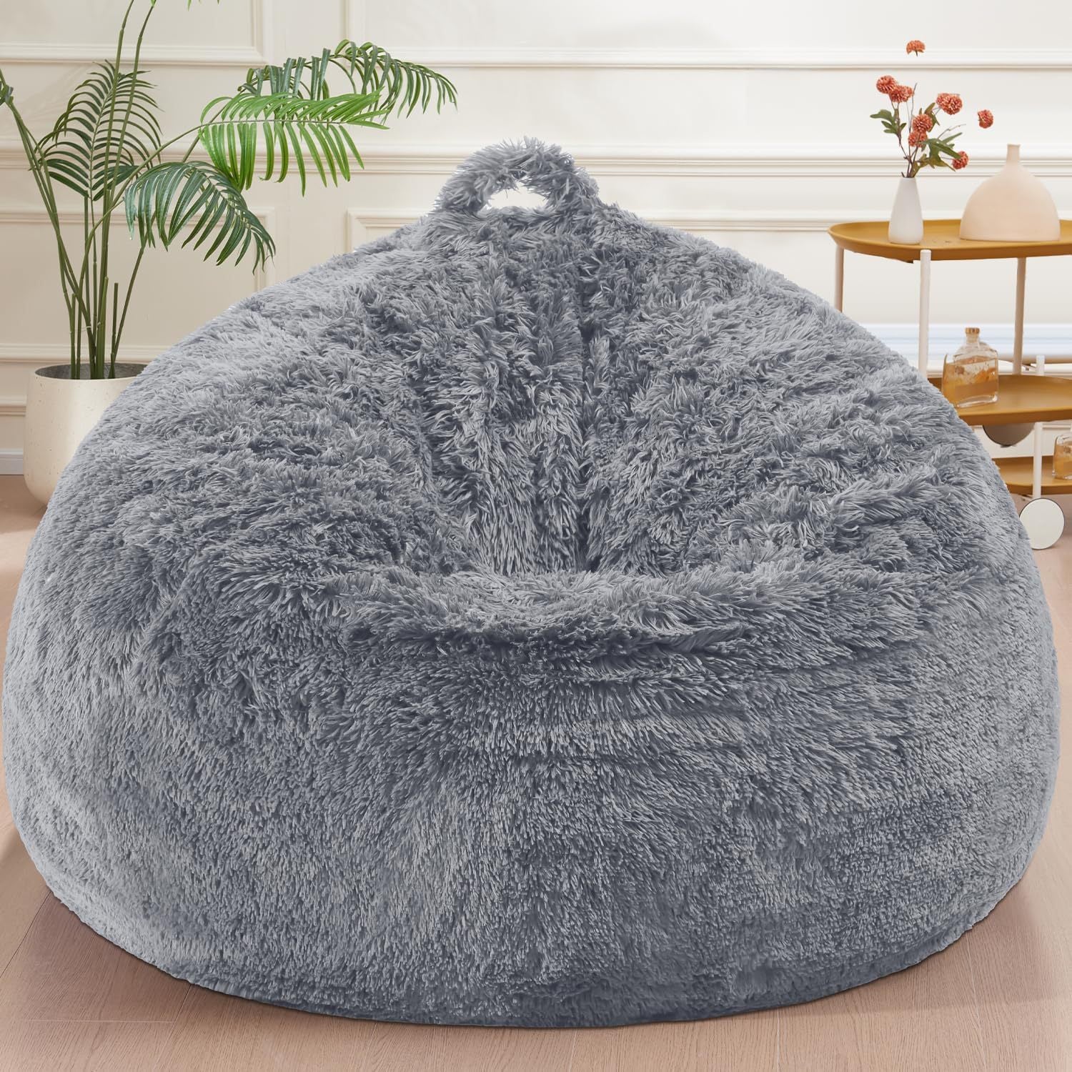 Lazy Sofa Bean Bag Faux Fur Bean Bag Sofa Cover Children's Toy Storage Cover Cross-Border Source Manufacturer