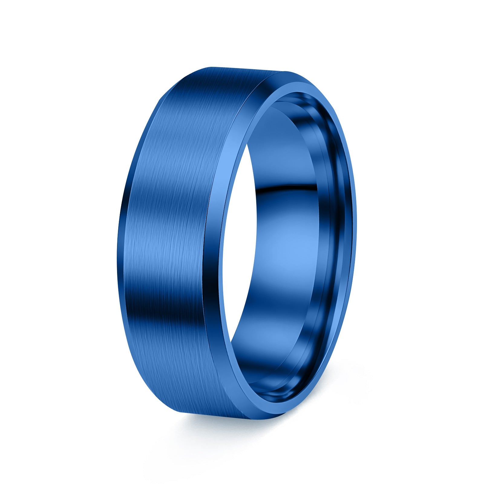 Cross-Border Hot Selling 8mm Matte Stainless Steel Men's Ring Yiwu Simple Fashion Jewelry Factory Jewelry Wholesale