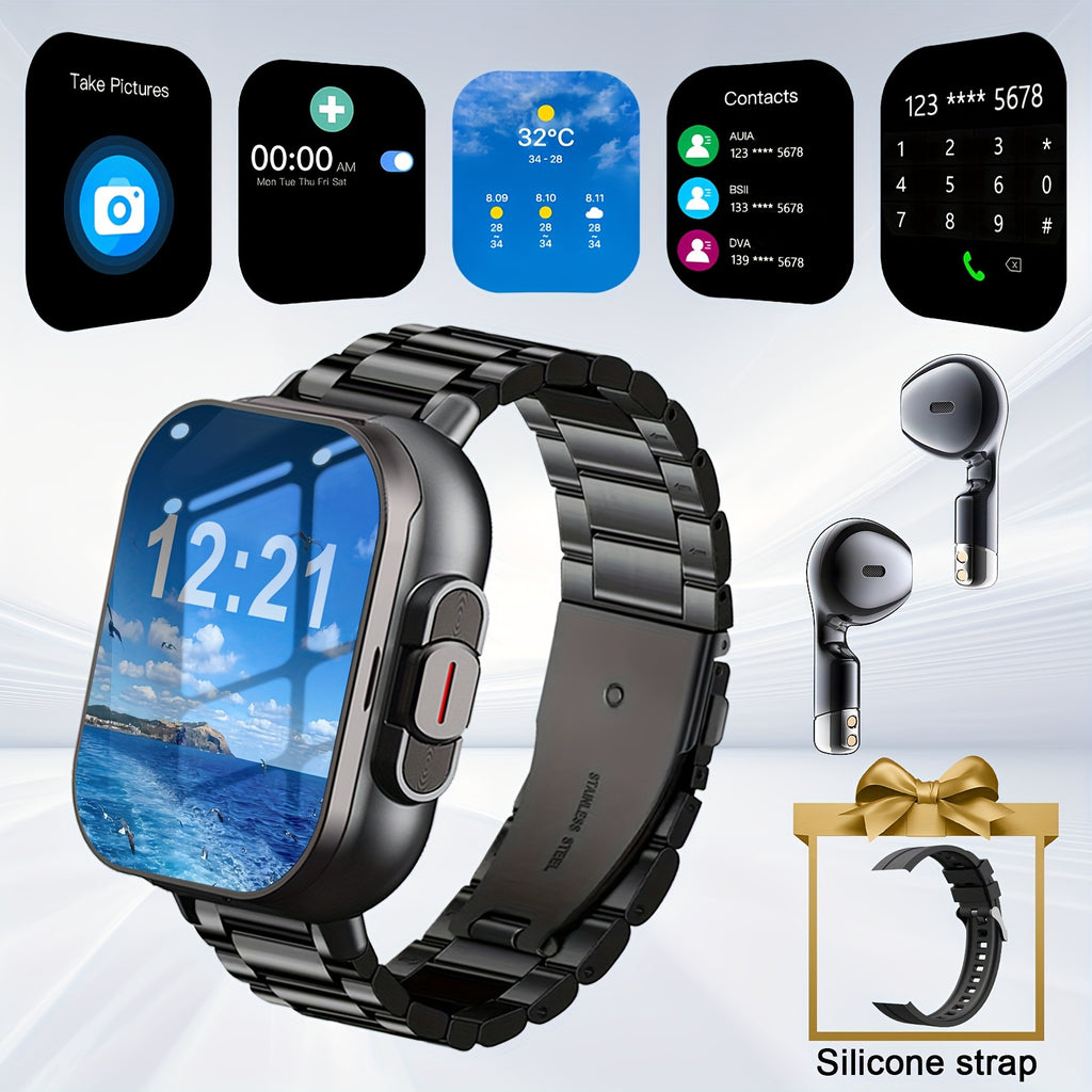 Temu Cross-Border Popular Sports Outdoor Smart Watch D8 Two-In-One Tws Bluetooth Call Heart Rate Exercise Sleep