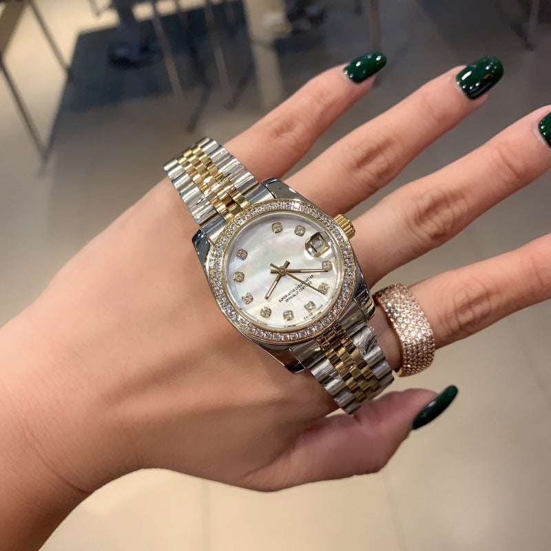 Weishang Daifa Laojia Oyster Constant Log 31MM Fully Automatic Mechanical Women's Watch Log Series Olive Green Watch