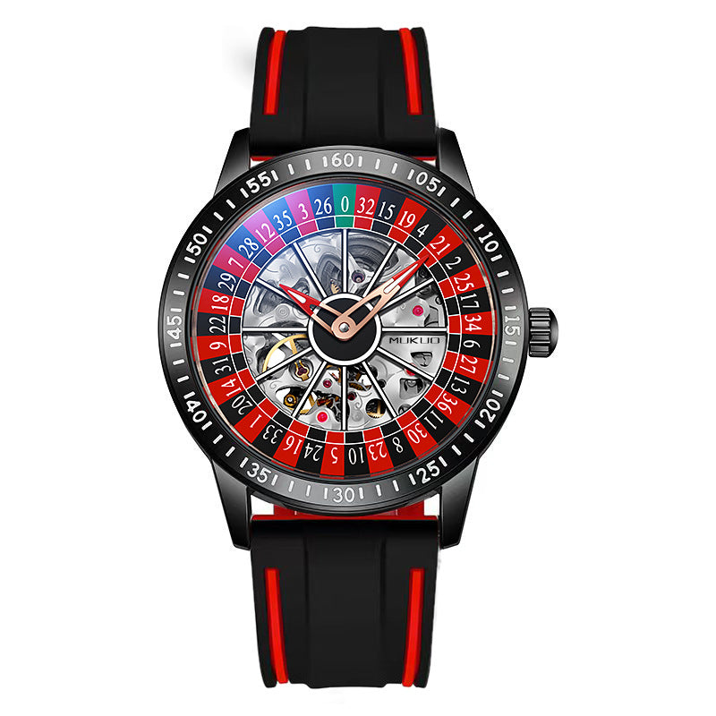 genuine goods foreign trade explosions wooden broad gambling plate men's automatic mechanical watch waterproof luminous fashion wristwatch