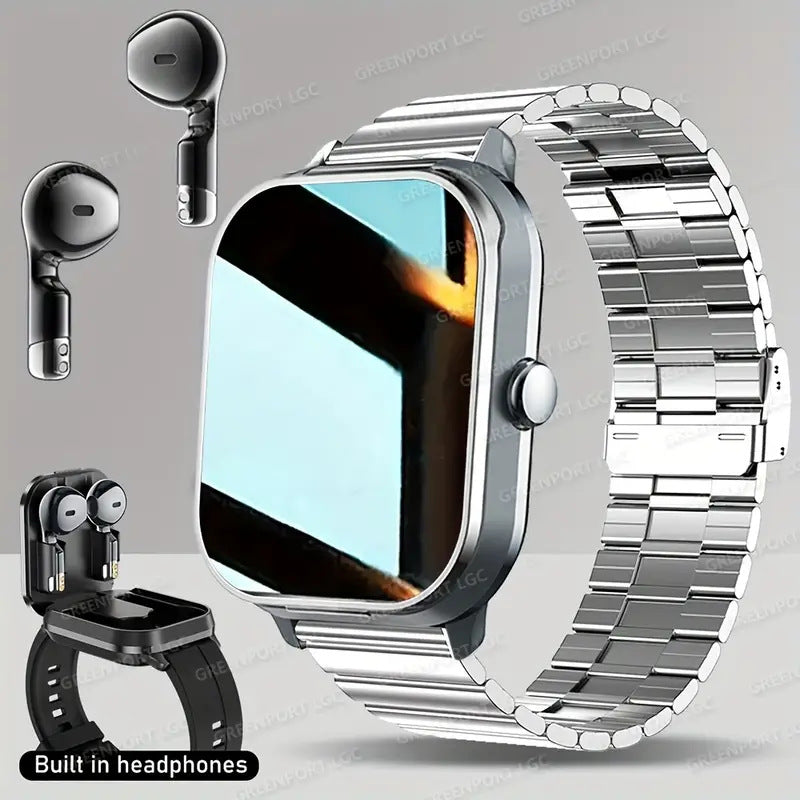 Temu Cross-Border Popular Sports Outdoor Smart Watch D8 Two-In-One Tws Bluetooth Call Heart Rate Exercise Sleep