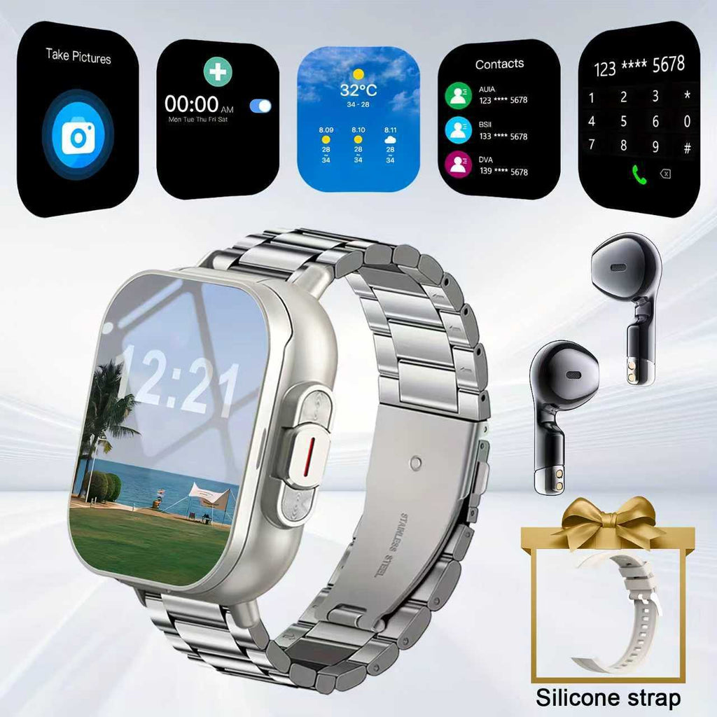 Temu Cross-Border Popular Sports Outdoor Smart Watch D8 Two-In-One Tws Bluetooth Call Heart Rate Exercise Sleep