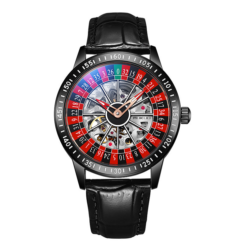 genuine goods foreign trade explosions wooden broad gambling plate men's automatic mechanical watch waterproof luminous fashion wristwatch