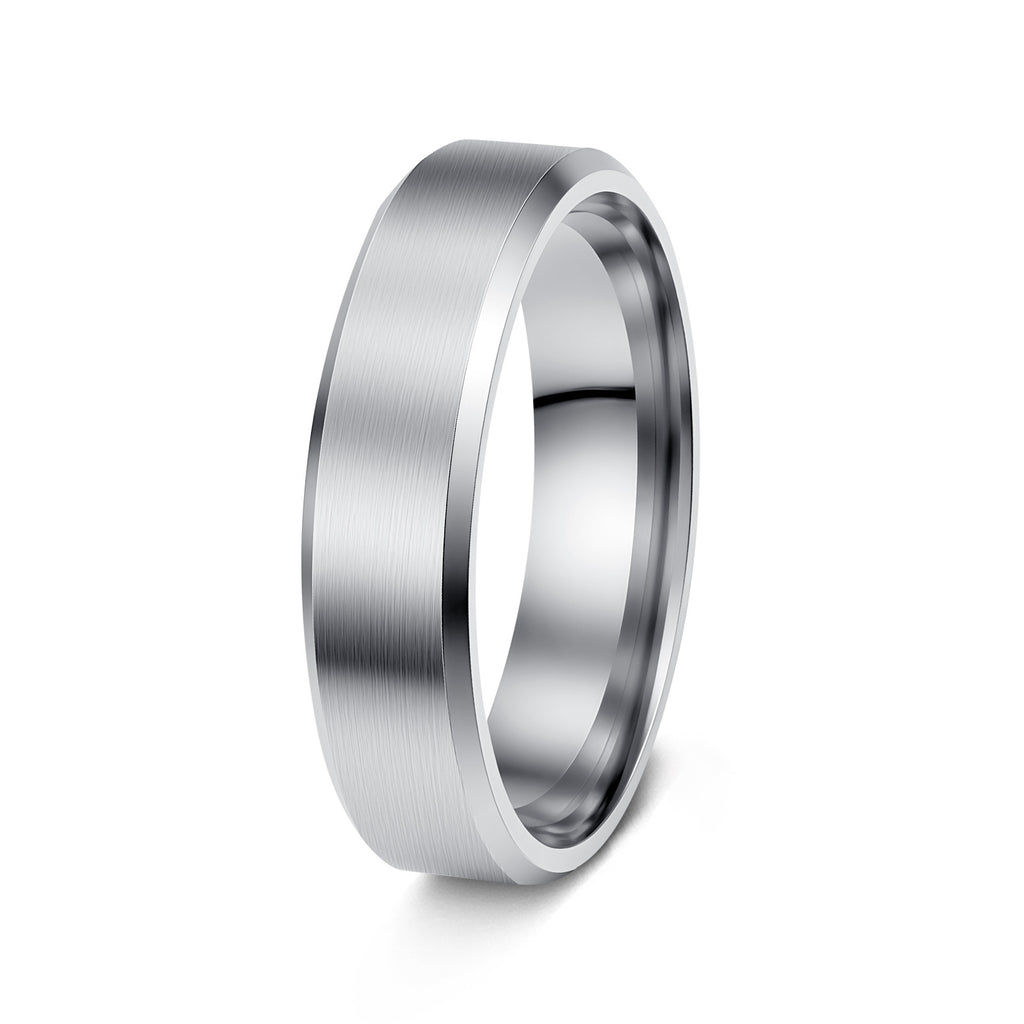 Cross-Border Hot Selling 8mm Matte Stainless Steel Men's Ring Yiwu Simple Fashion Jewelry Factory Jewelry Wholesale