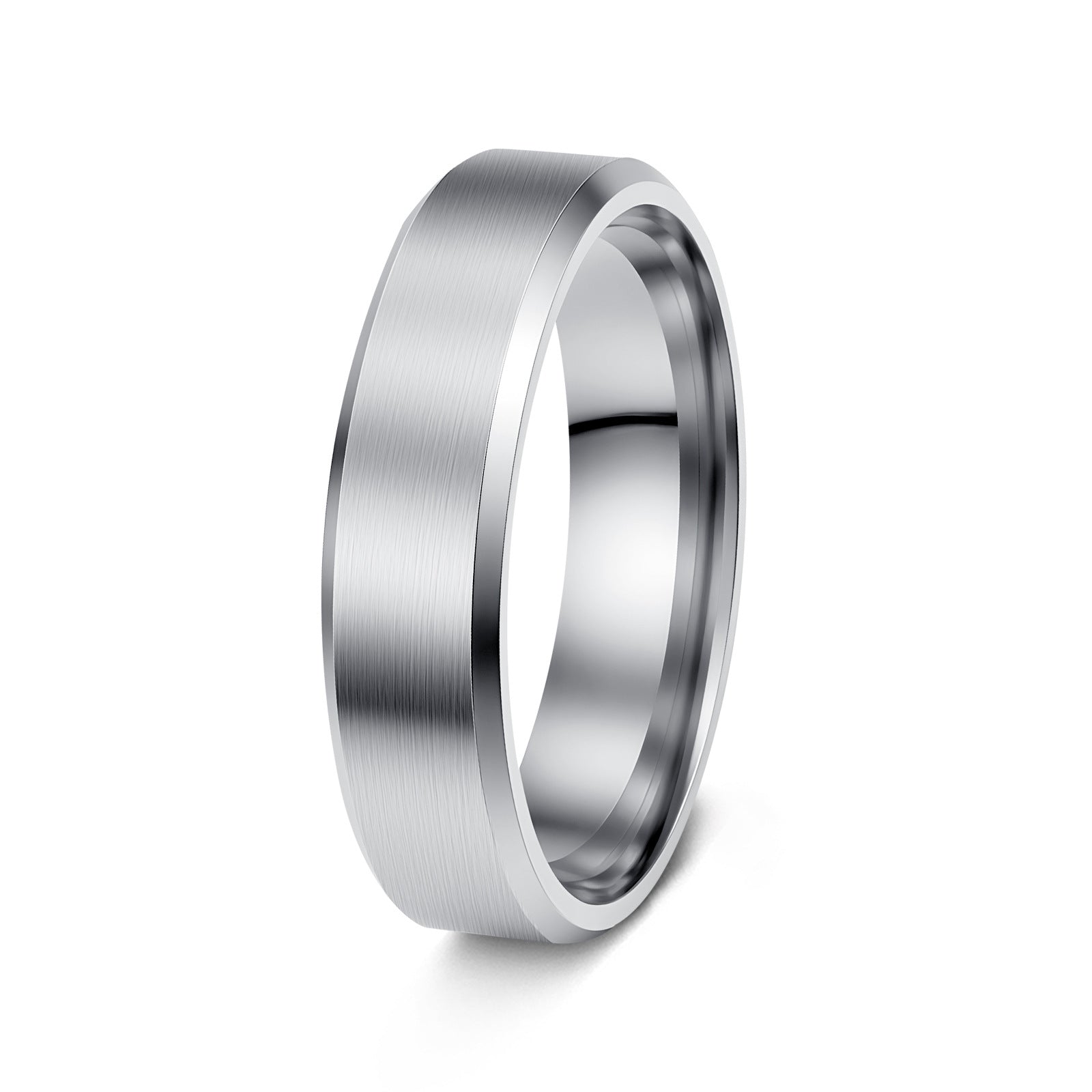 Cross-Border Hot Selling 8mm Matte Stainless Steel Men's Ring Yiwu Simple Fashion Jewelry Factory Jewelry Wholesale