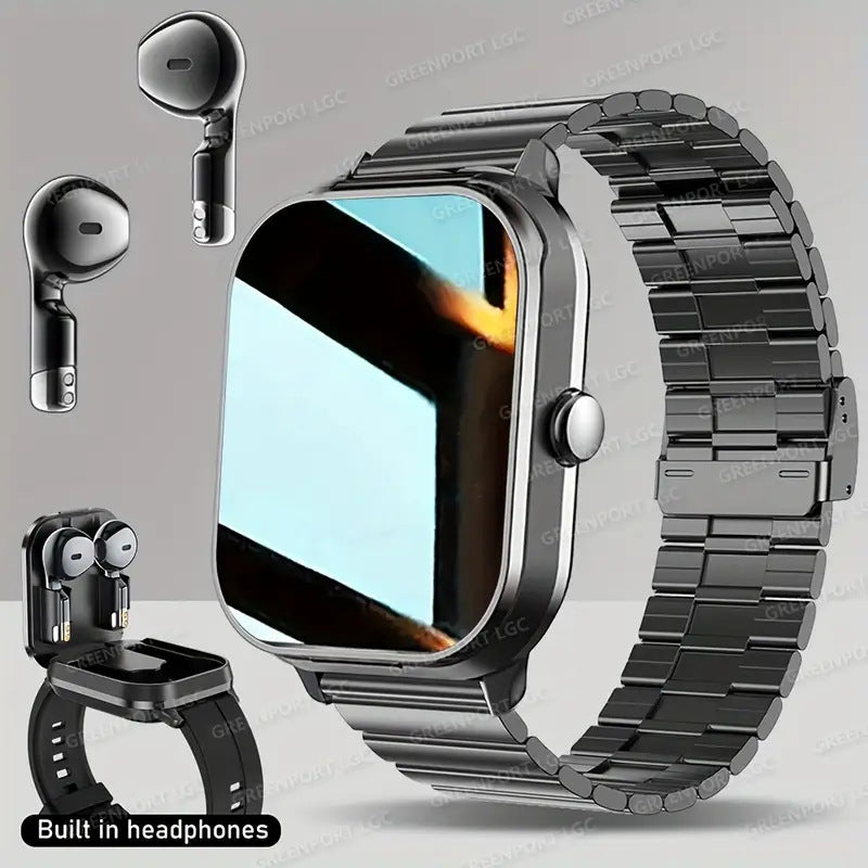 Temu Cross-Border Popular Sports Outdoor Smart Watch D8 Two-In-One Tws Bluetooth Call Heart Rate Exercise Sleep