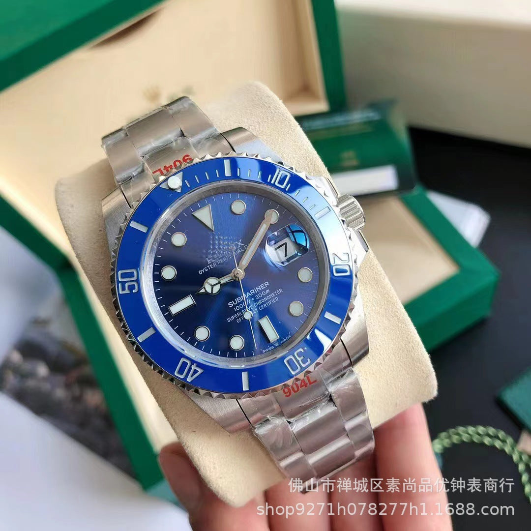 Foreign trade black water ghost watch men's watch automatic mechanical watch green water ghost watch men's fine steel band leisure waterproof wrist watch