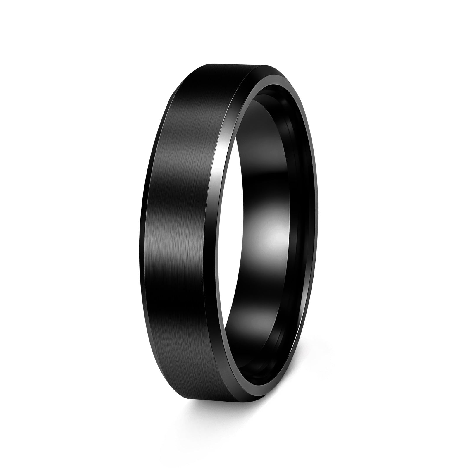 Cross-Border Hot Selling 8mm Matte Stainless Steel Men's Ring Yiwu Simple Fashion Jewelry Factory Jewelry Wholesale