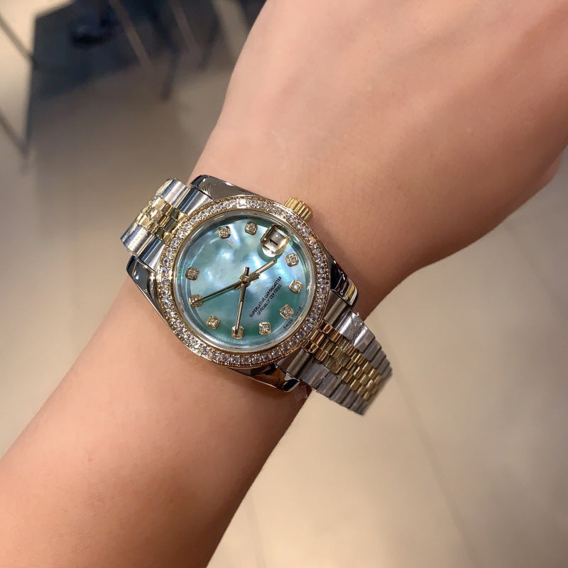 Weishang Daifa Laojia Oyster Constant Log 31MM Fully Automatic Mechanical Women's Watch Log Series Olive Green Watch