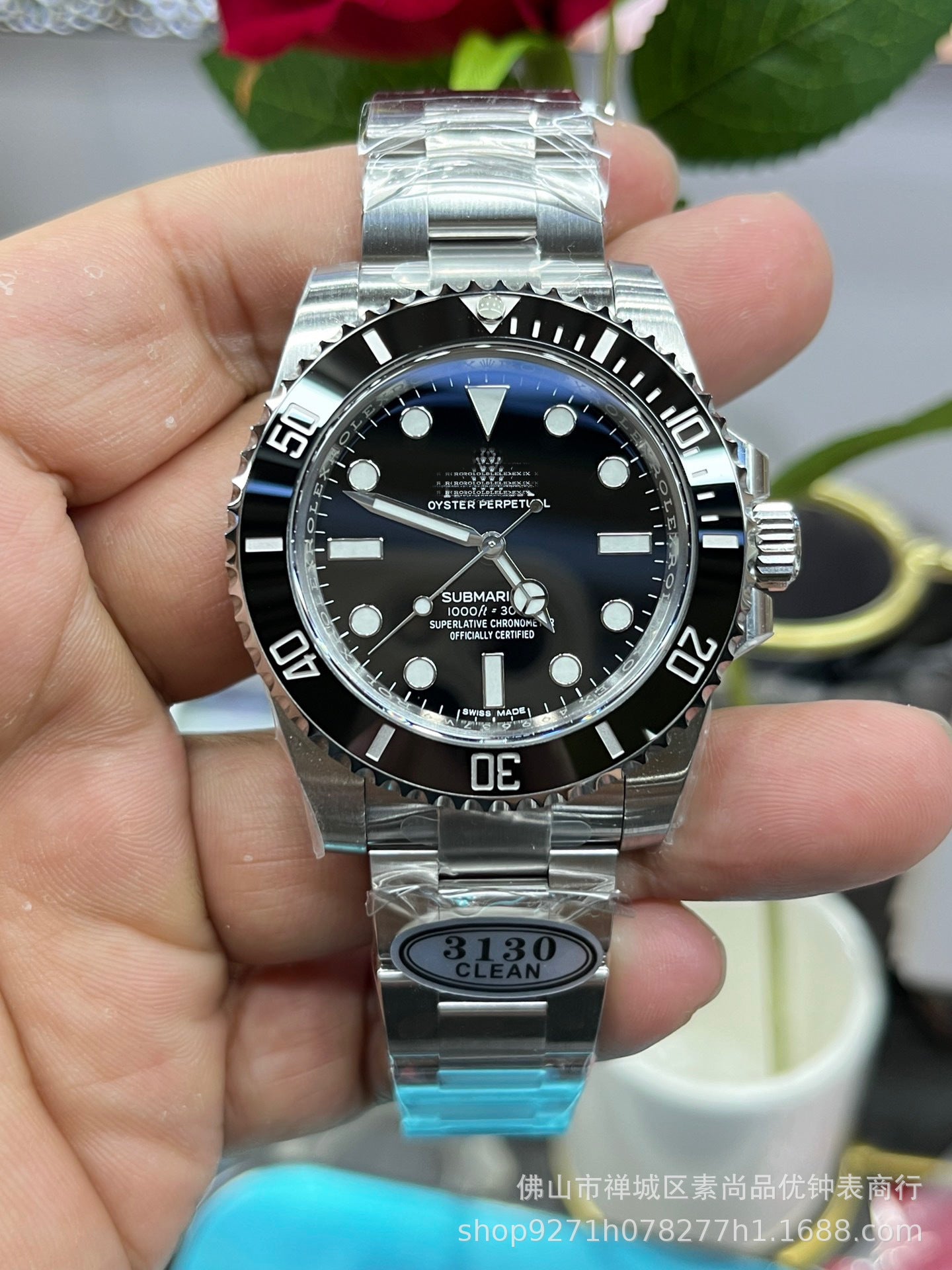 Foreign trade black water ghost watch men's watch automatic mechanical watch green water ghost watch men's fine steel band leisure waterproof wrist watch