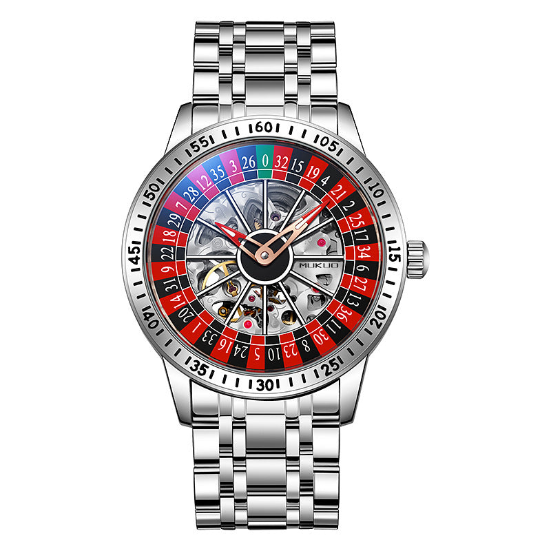 genuine goods foreign trade explosions wooden broad gambling plate men's automatic mechanical watch waterproof luminous fashion wristwatch