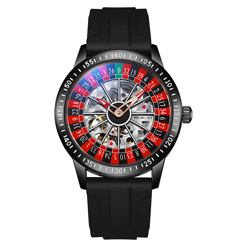 genuine goods foreign trade explosions wooden broad gambling plate men's automatic mechanical watch waterproof luminous fashion wristwatch