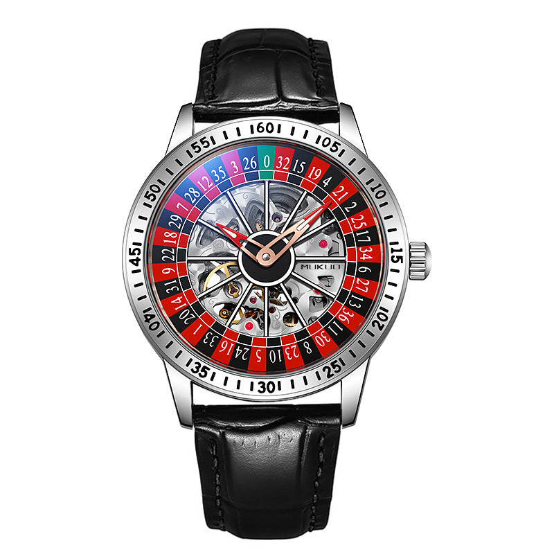 genuine goods foreign trade explosions wooden broad gambling plate men's automatic mechanical watch waterproof luminous fashion wristwatch