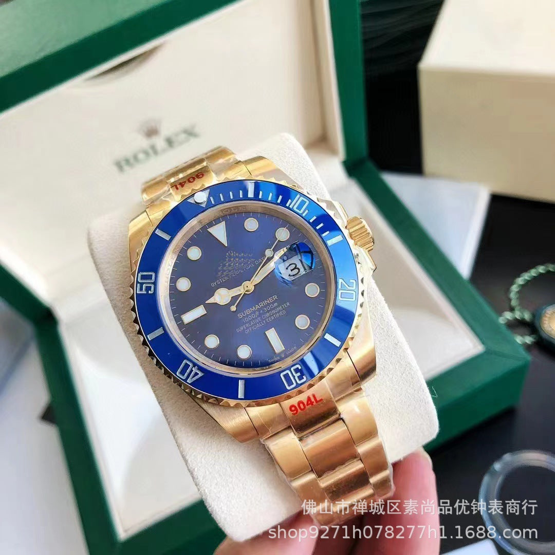 Foreign trade black water ghost watch men's watch automatic mechanical watch green water ghost watch men's fine steel band leisure waterproof wrist watch